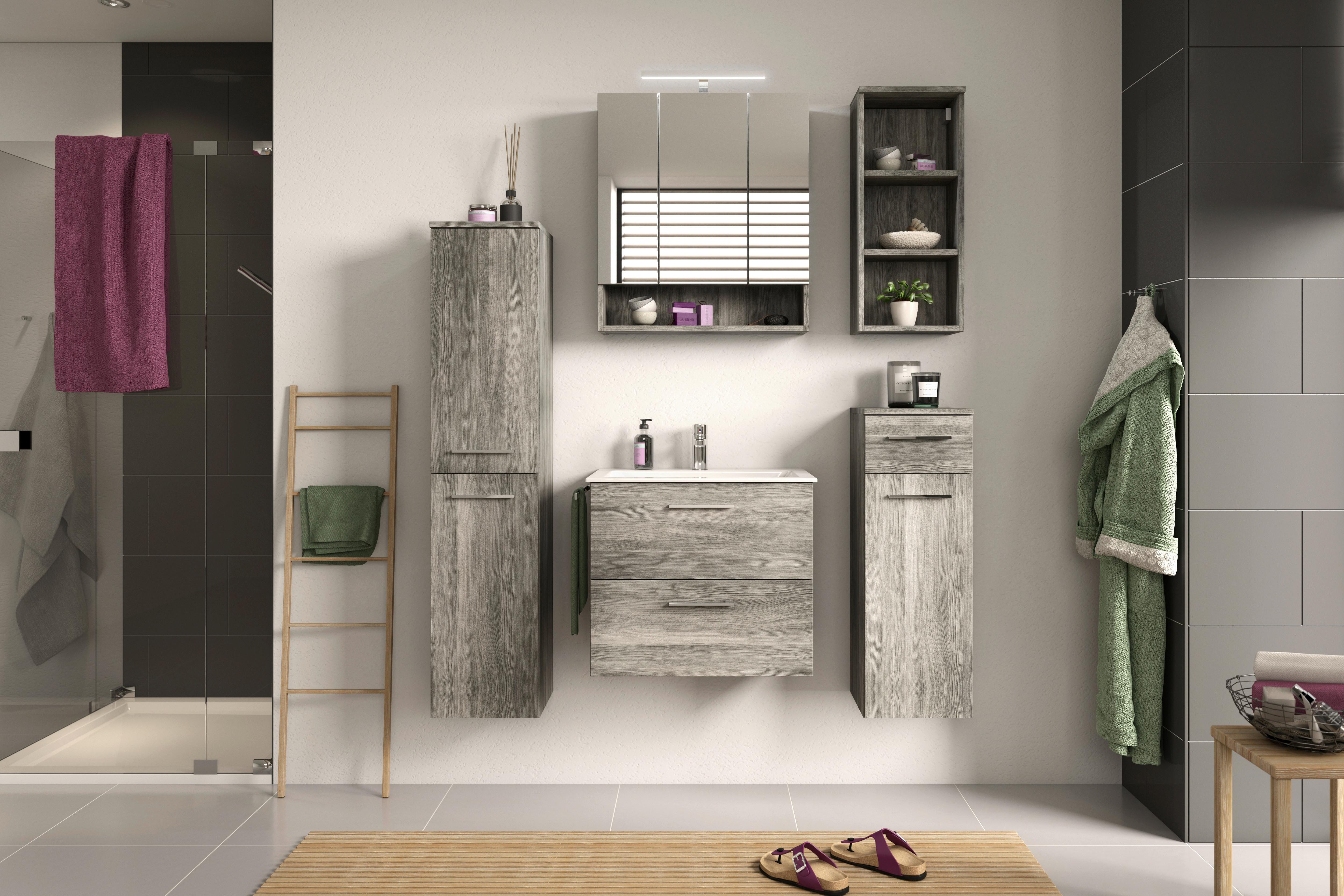 Midischrank York - Grau, MODERN, Holzwerkstoff (30/136/31cm) - MID.YOU
