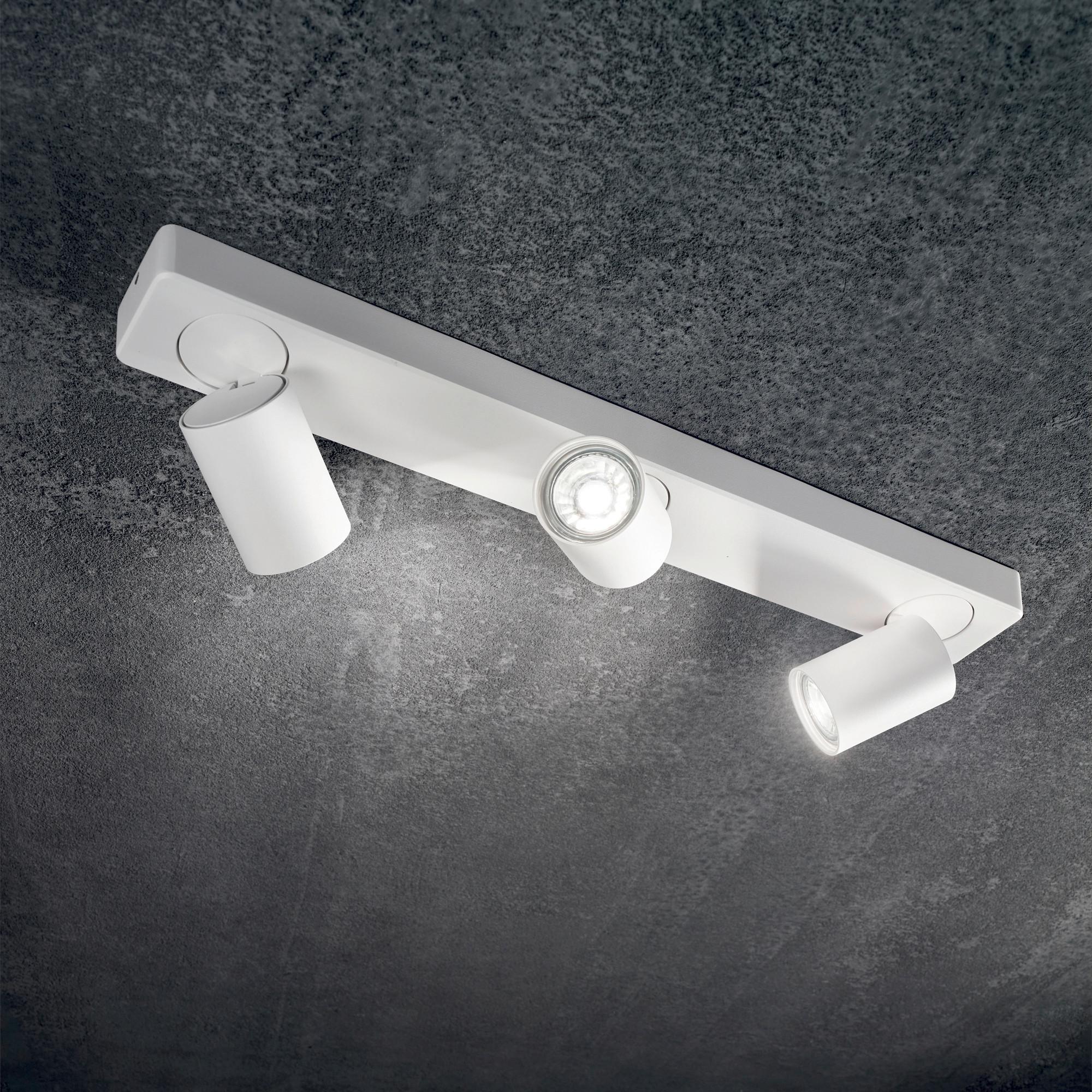 LED-Deckenstrahler Bianco Weiß L: 54 cm - Weiß, Basics, Metall (54/9/12,5/125cm) - Ideal Lux