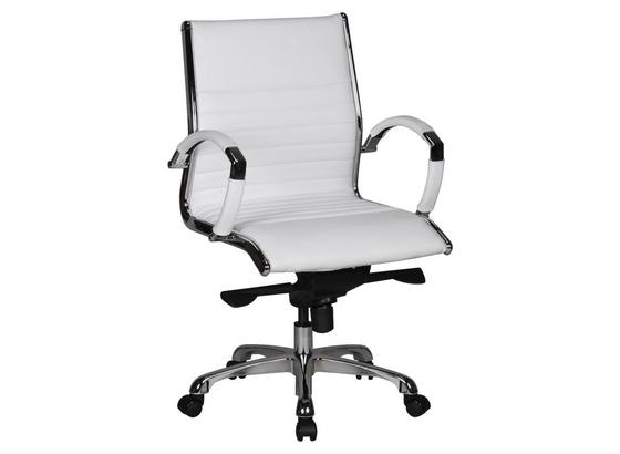 Drehstuhl Salzburg B: ca. 60cm Weiß - Silberfarben/Weiß, MODERN, Leder/Kunststoff (60/97/60cm) - Livetastic Drehstuhl Salzburg B: ca. 60cm Weiß - Silberfarben/Weiß, MODERN, Leder/Kunststoff (60/97/60cm) - Livetastic