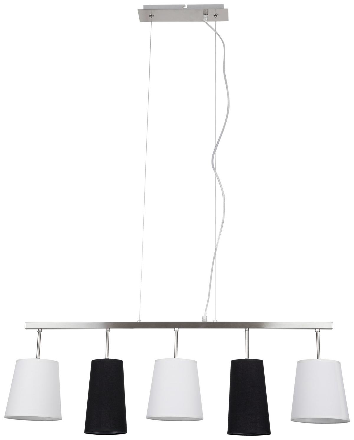 Függőlámpa Kaia - fekete/fehér, Modern, textil/fém (95/16/135cm) - James Wood