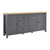 Trendová komoda Claudio š: 199cm - čierna/dub artisan, Modern, drevo/plast (199/96/44cm) - Bessagi Home
