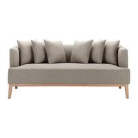 Pohovka s vankúšmi MINA béžová - prírodná farba/béžová, Modern, drevo/textil (190/78/81cm) - Bessagi Home