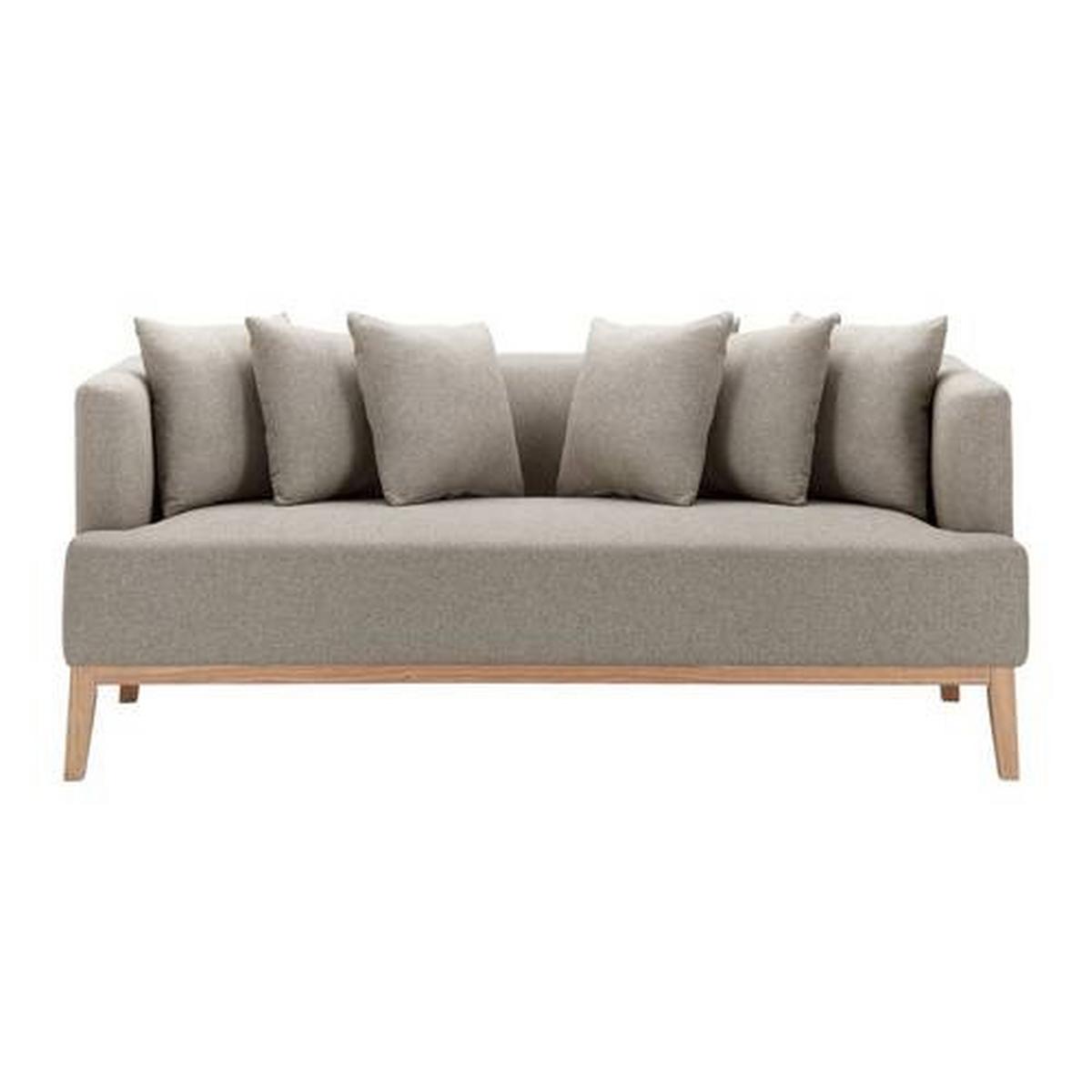 Pohovka s vankúšmi MINA béžová - prírodná farba/béžová, Modern, drevo/textil (190/78/81cm) - Bessagi Home