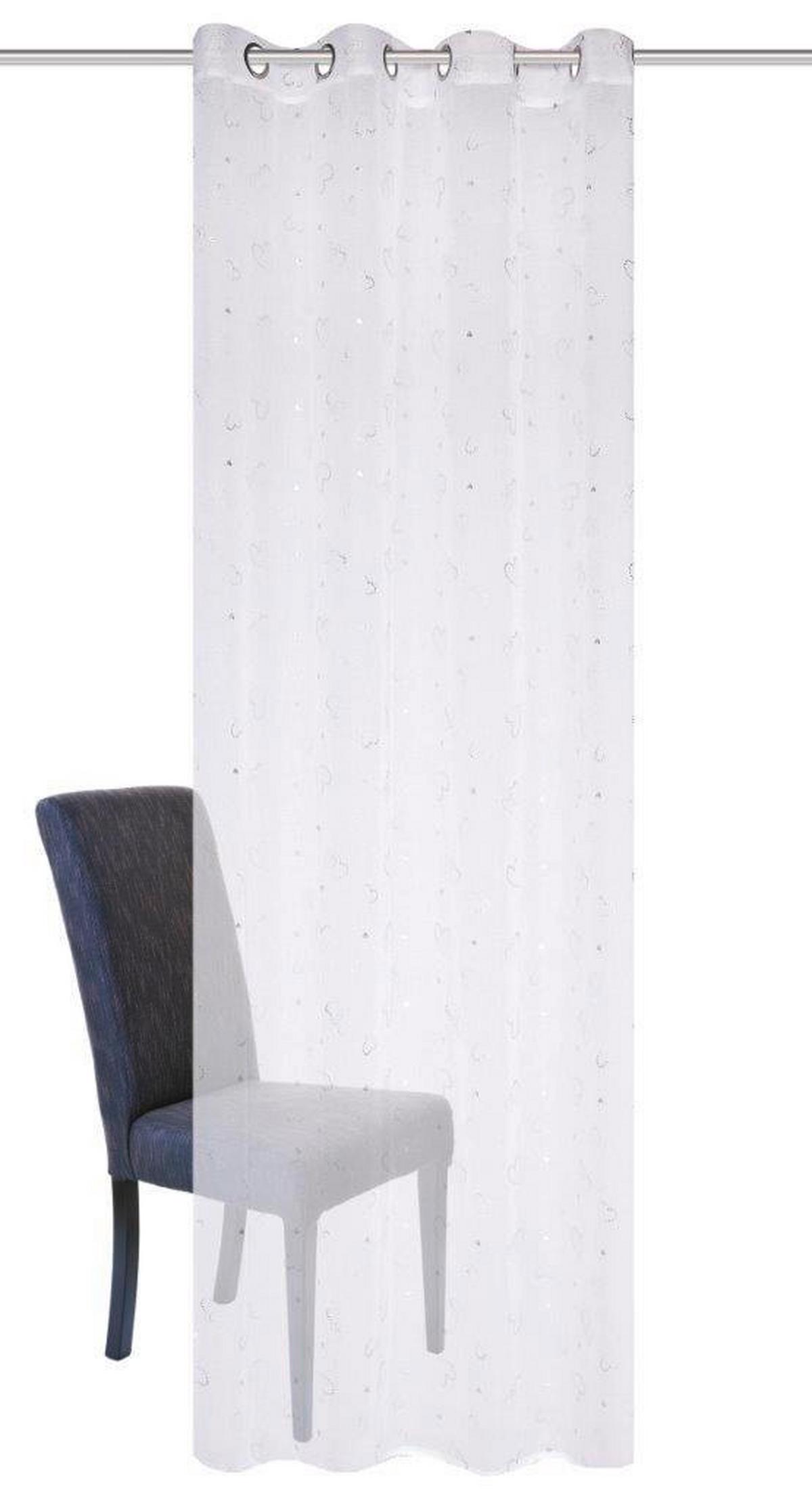 Ösenvorhang Amour Silber - Silberfarben, Basics, Textil (140/245cm) - Schmidt W. Gmbh