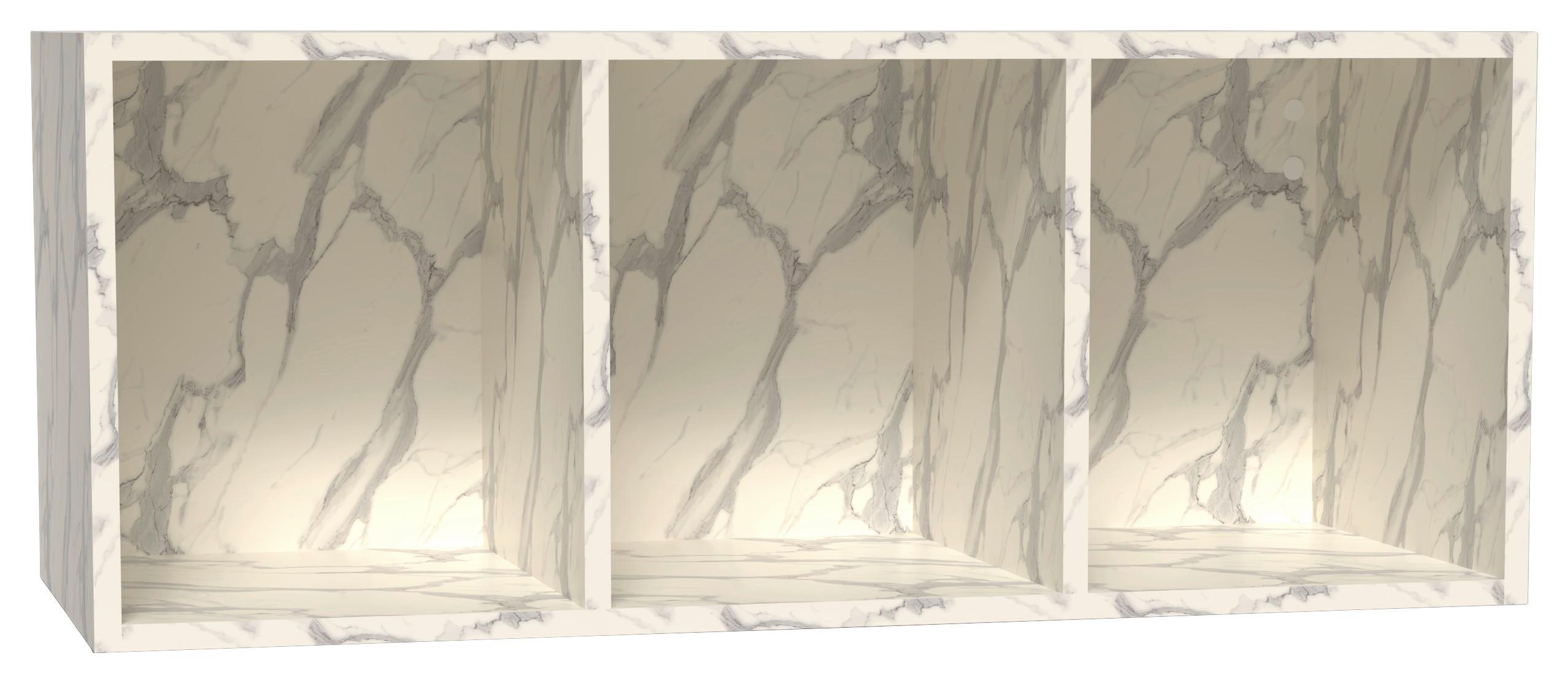 Wandregal Las Vegas Weiß B: 90 cm - Weiß, MODERN, Holzwerkstoff (90/36/37cm) - Vertico