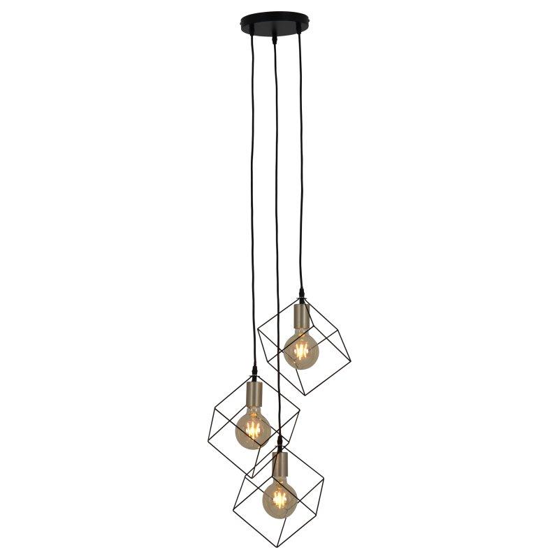 Hängeleuchte Canto H: 146 cm 3-Flammig, Schwarz/Goldfarben - Goldfarben/Schwarz, Trend, Kunststoff/Metall (60/146cm) - Näve