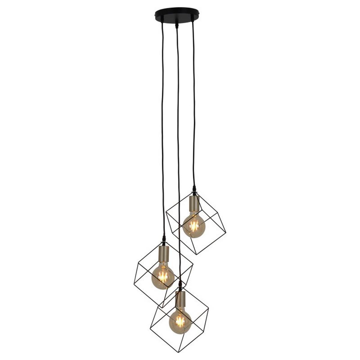 Hängeleuchte Canto H: 146 Cm 3-Flammig, Schwarz/goldfarben - Goldfarben/Schwarz, Trend, Kunststoff/Metall (60/146cm) - Näve