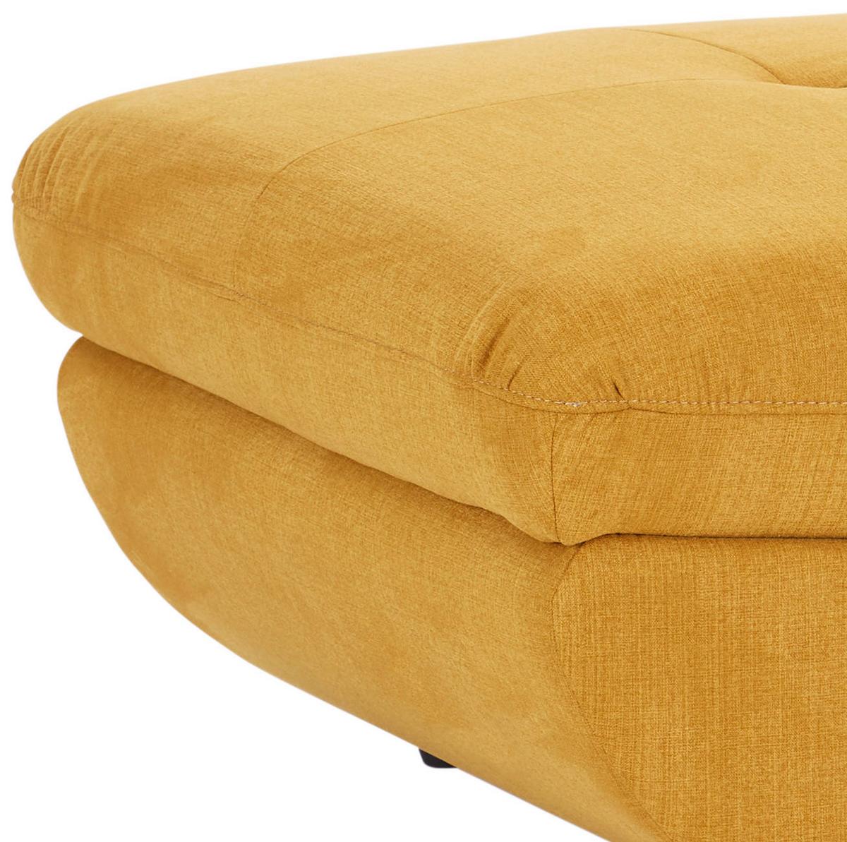 Hocker Park mit Stauraum Webstoff Currygelb H: 43 cm - Currygelb/Schwarz, MODERN, Textil (107/75cm) - Luca Bessoni