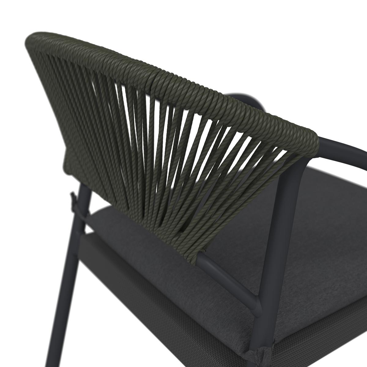 Gartensessel Lily Metall/Kunststoff/Textil - Dunkelgrau/Hellgrau, MODERN, Kunststoff/Textil (55/61/85cm) - Luca Bessoni