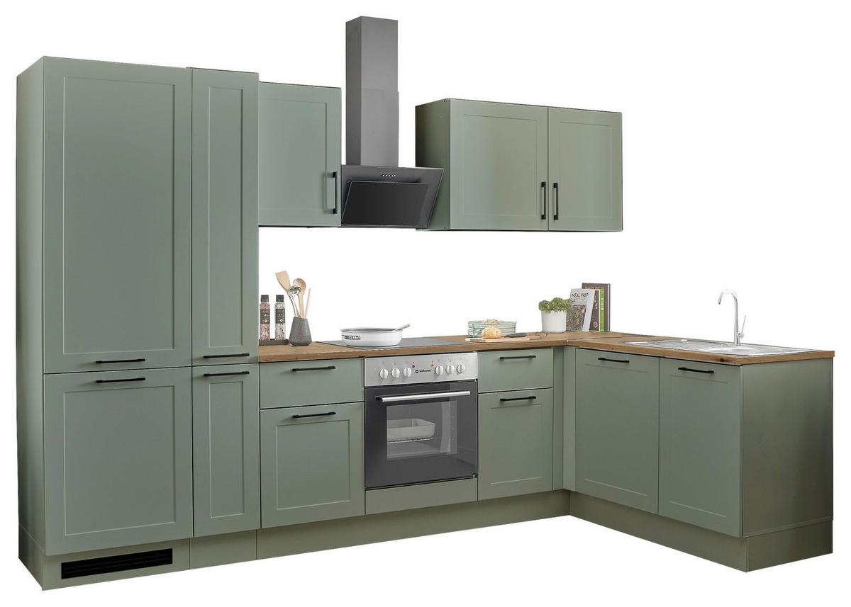 Eckküche Marseille Grün/eiche Dekor S: 310x175 Cm - Eiche Artisan/Grün, Design, Holzwerkstoff (310/175cm) - MID.YOU