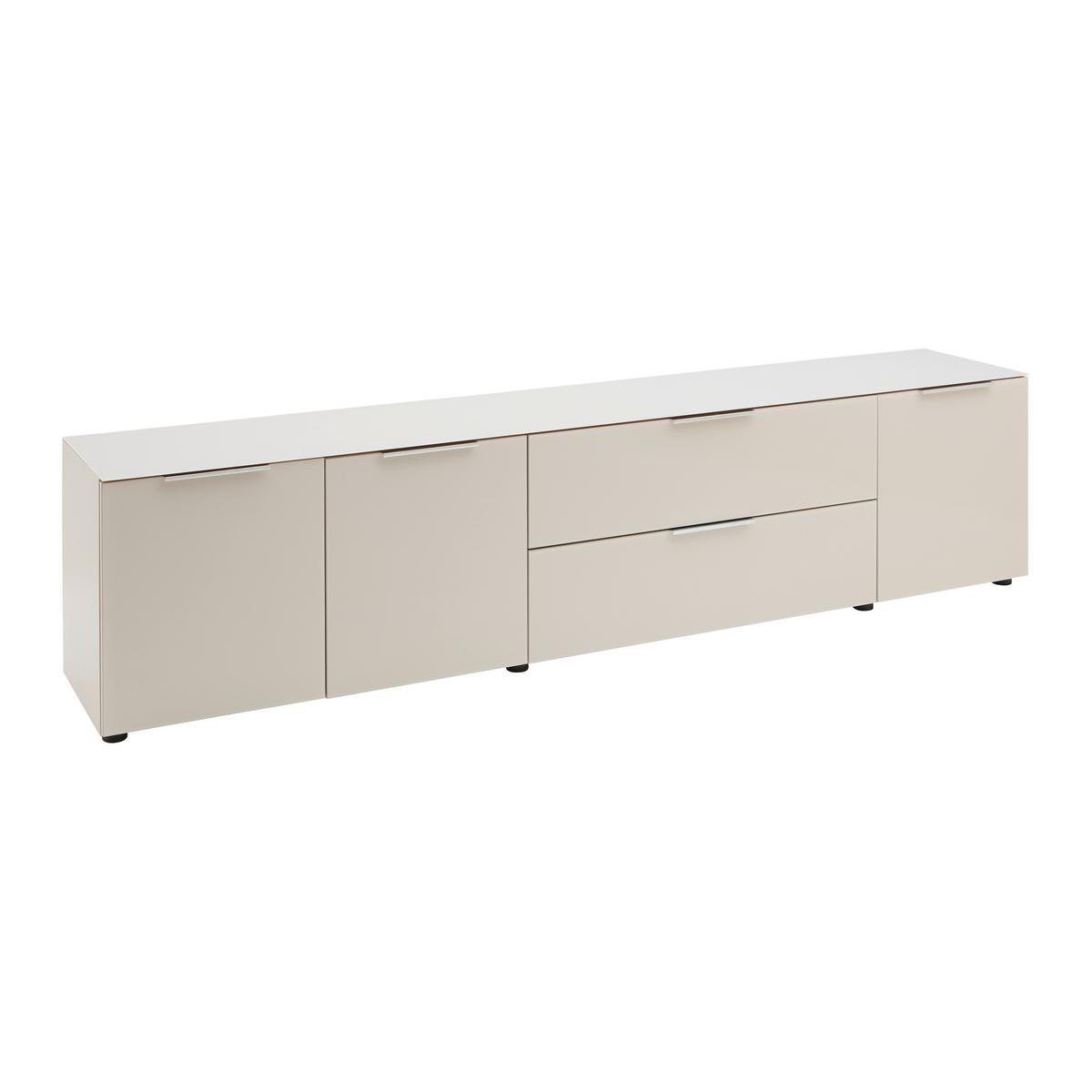 NÍZKÁ KOMODA SIENA -EXKLUSIV- - černá/kašmírová, Moderní, kov/kompozitní dřevo (226/55/40cm) - Mömax