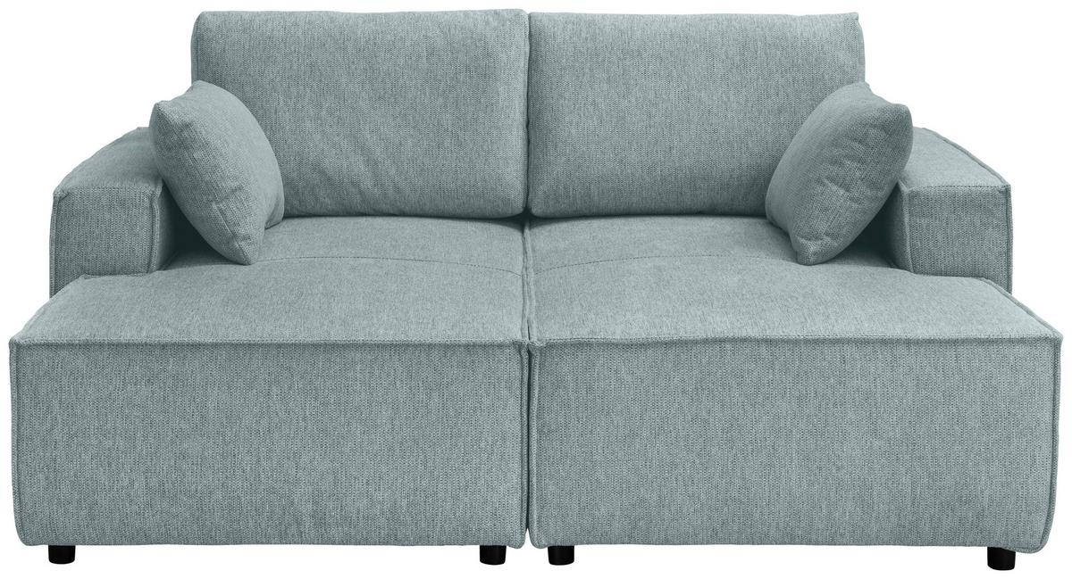 Bigsofa Tramin, Silberfarben B: 188 Cm - Mintgrau/Schwarz, MODERN, Textil (188/86/154cm) - Livetastic