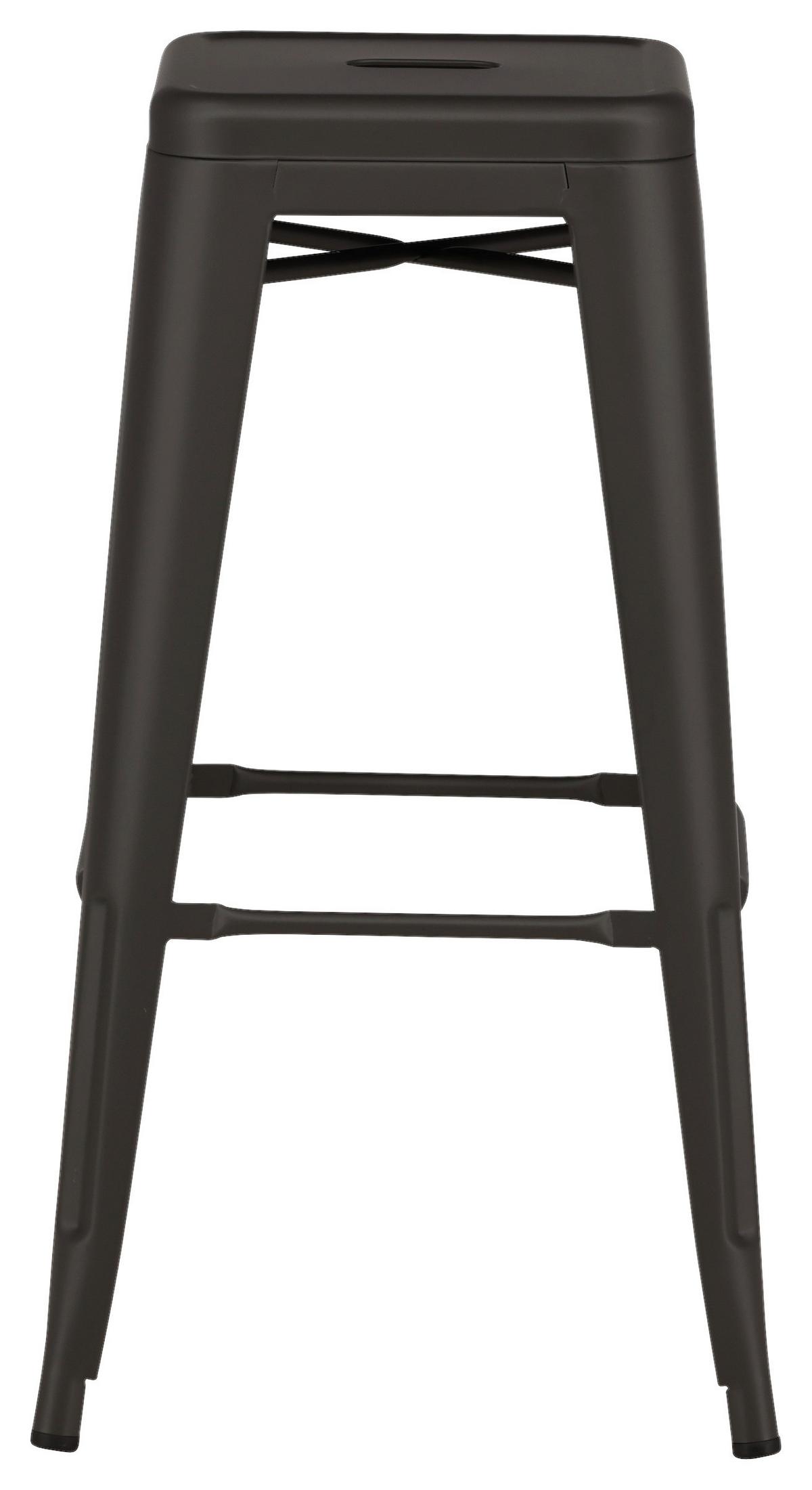 Barhocker-Set Tempe - Dunkelgrau, Design, Metall (43/76/43cm) - Livetastic