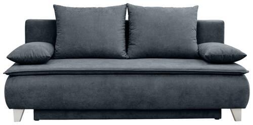Boxspringová pohovka MONA, antracitová - barvy stříbra/antracitová, Moderní, dřevo/textil (208/100/106cm)