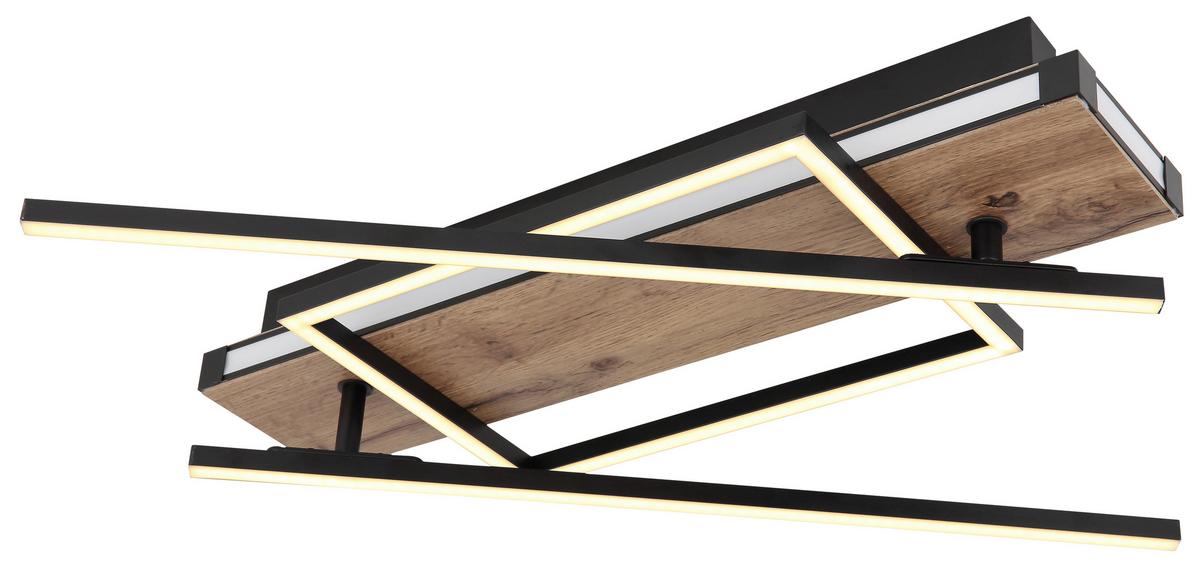 Led Mennyezeti Lámpa 67299d3 - sötétbarna/fekete, Design, műanyag/faalapú anyag (120/88/12cm) - Globo