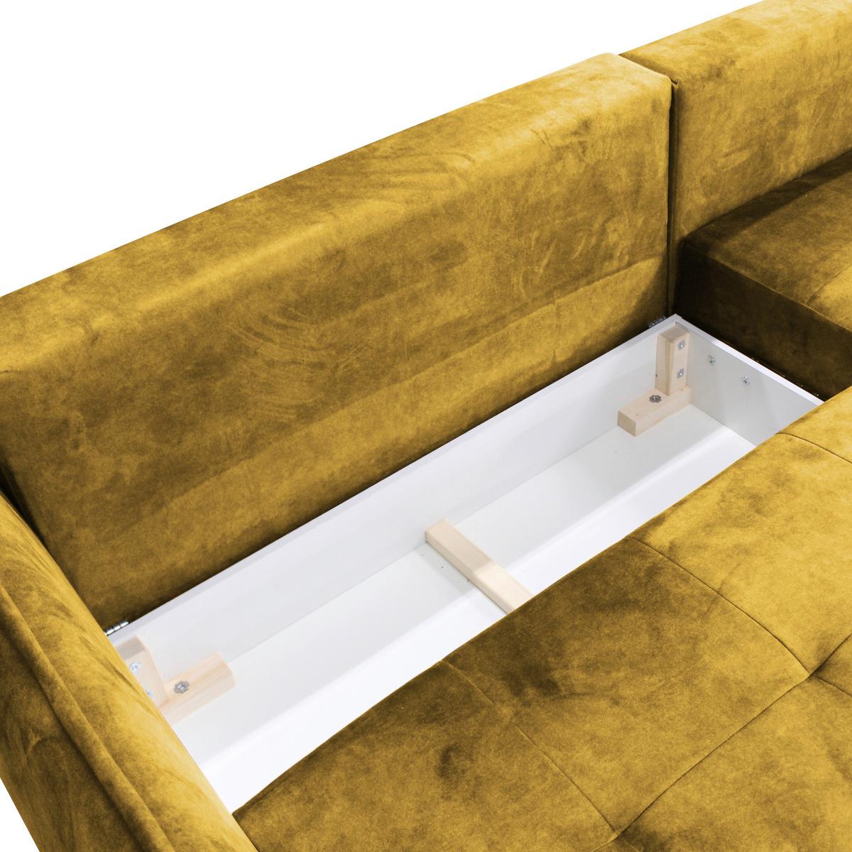 Ecksofa Whisper Senfgelb S: 264x196 cm - Goldfarben/Senfgelb, Design, Textil (264/196cm) - MID.YOU