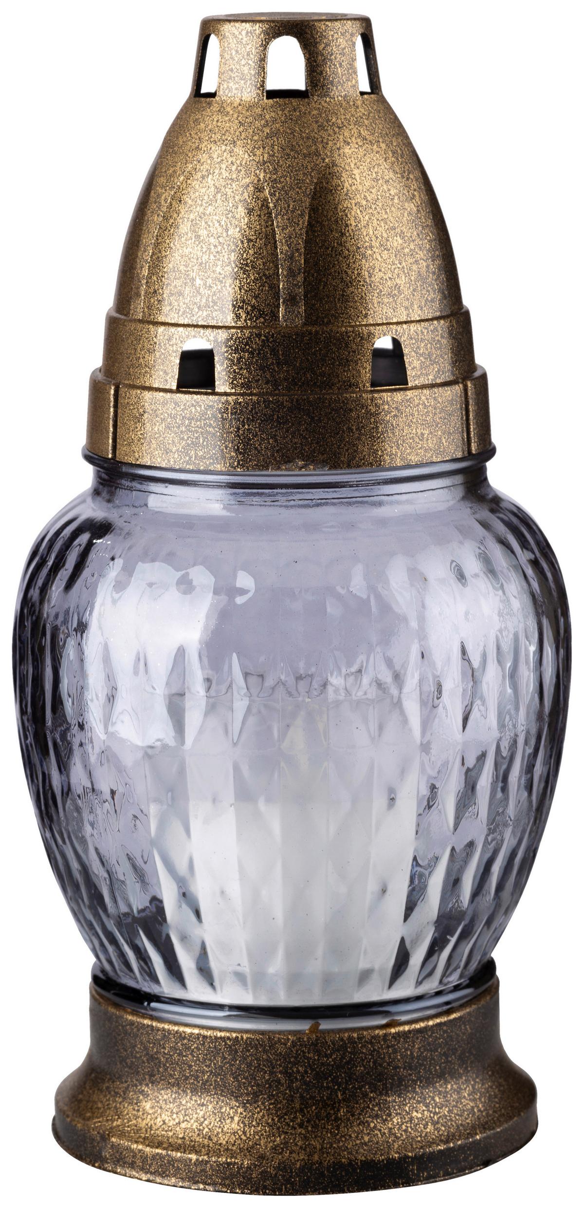 Kegyeleti Mécses La 351 - borostyánszínű/szürke, Üveg/fém