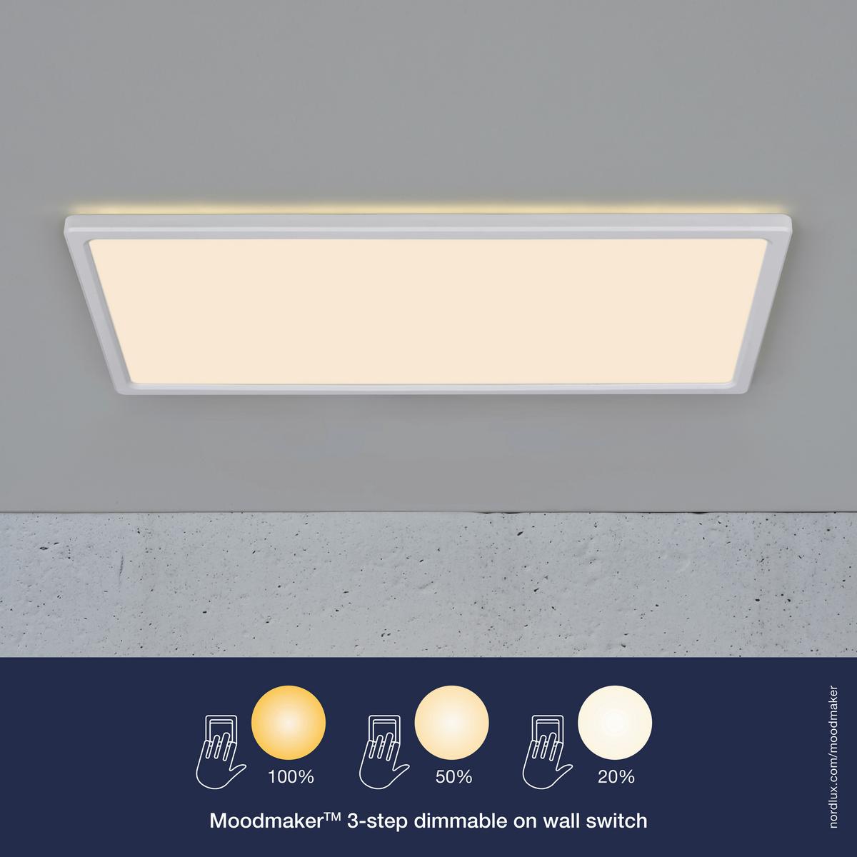 Deckenleuchte Harlow Weiß L: 59,5 cm - Weiß, Design, Kunststoff (59,5/24,4/2,3cm) - Nordlux