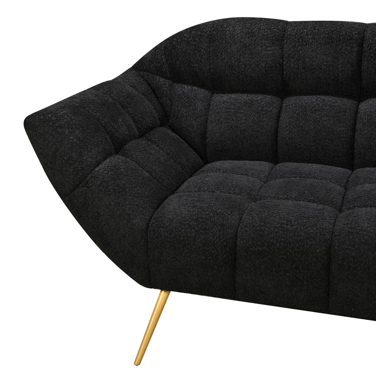 3-sitzer-sofa Janine Schwarz B: 220 Cm - Goldfarben/Schwarz, Design, Holz/Textil (220/85/85cm) - Livetastic