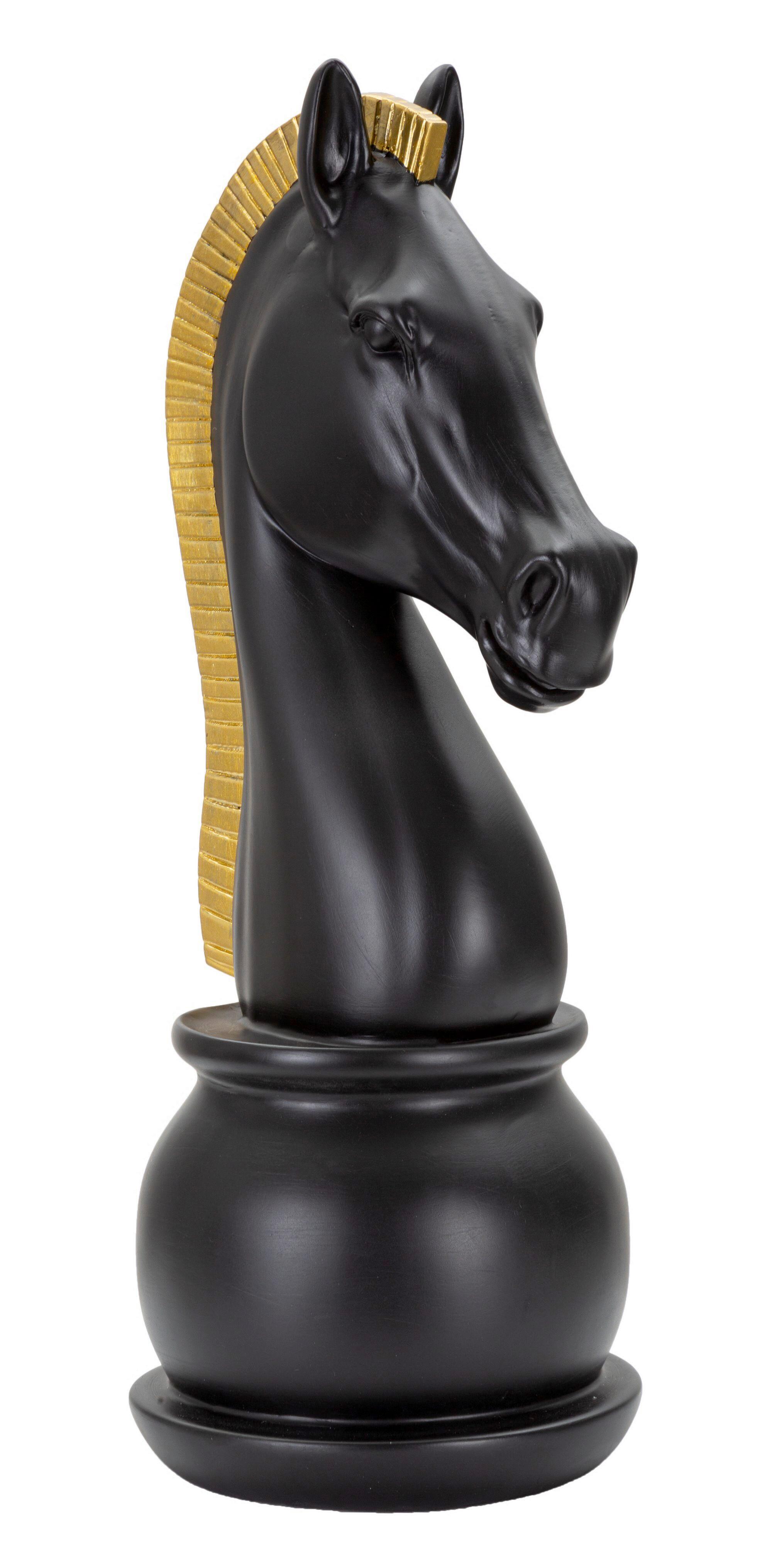 Skulptur Black And Gold Horse B: 18,5 Cm - Goldfarben/Schwarz, Basics, Kunststoff (18.5/50/18.5cm)