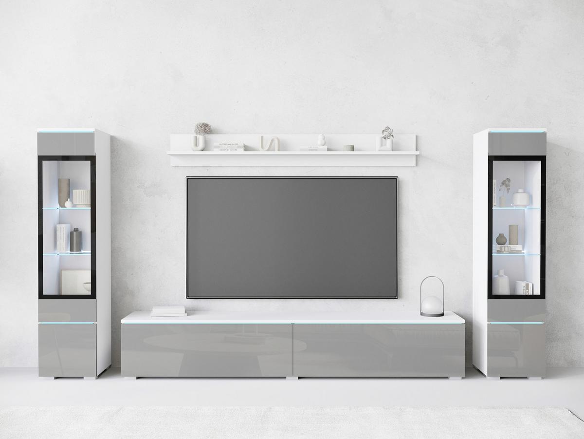 OBÝVACÍ STĚNA VERA II - bílá/šedá, Trend, kompozitní dřevo/plast (240/130/33cm)