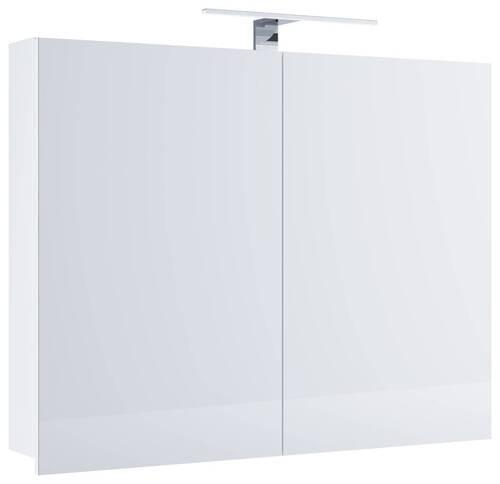 Spiegelschrank Badinos mit Led Weiß BxHxT: ca. 80x59,2x12 cm - Weiß, MODERN, Glas/Holzwerkstoff (80/59,2/12cm) - MID.YOU