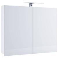 Spiegelschrank Badinos mit Led Weiß BxHxT: ca. 80x59,2x12 cm - Weiß, MODERN, Glas/Holzwerkstoff (80/59,2/12cm) - MID.YOU