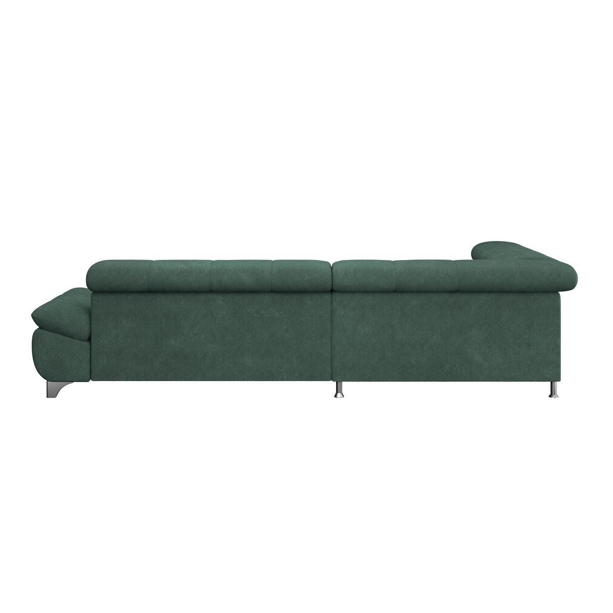 Ecksofa Gemini Waldgrün, B: 234cm - Waldgrün/Chromfarben, KONVENTIONELL, Textil (234/312cm)
