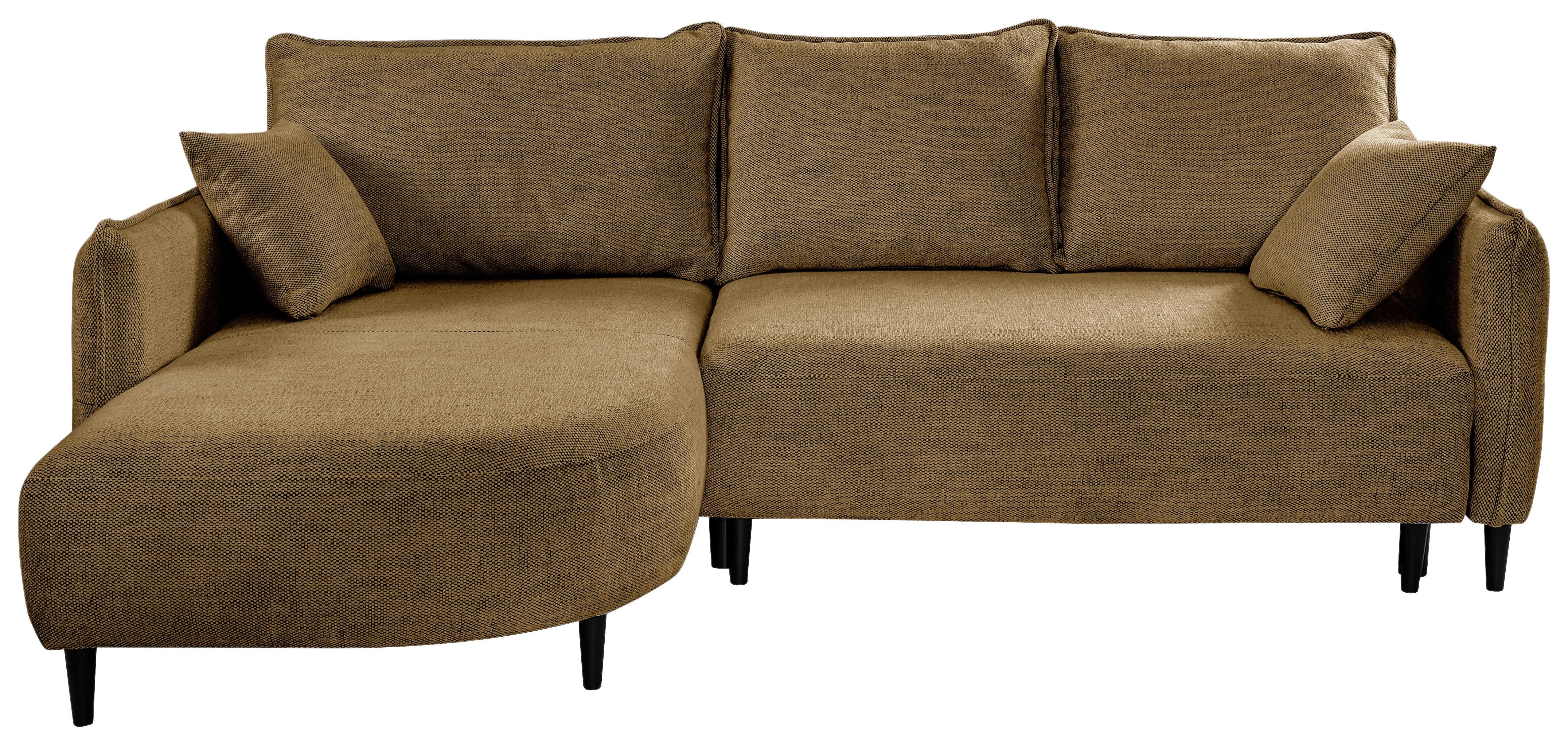 Ecksofa Sycyllia Goldfarben/Schwarz, 165 cm - Goldfarben/Schwarz, Design, Textil (165/244cm) - MID.YOU