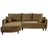 Ecksofa Sycyllia Goldfarben/schwarz, 165 Cm - Goldfarben/Schwarz, Design, Textil (165/244cm) - MID.YOU