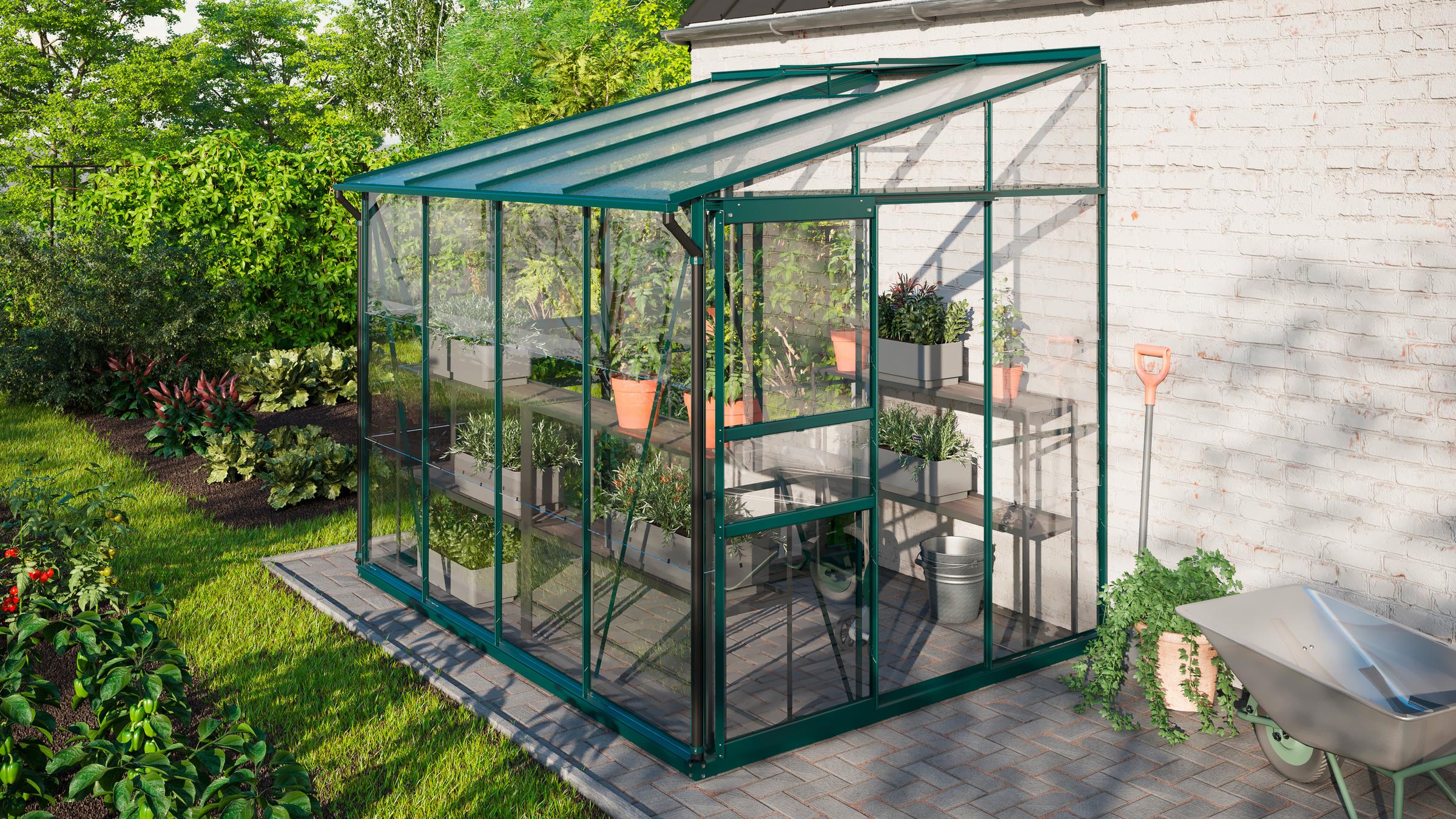 Gewächshaus mit Dachfenster