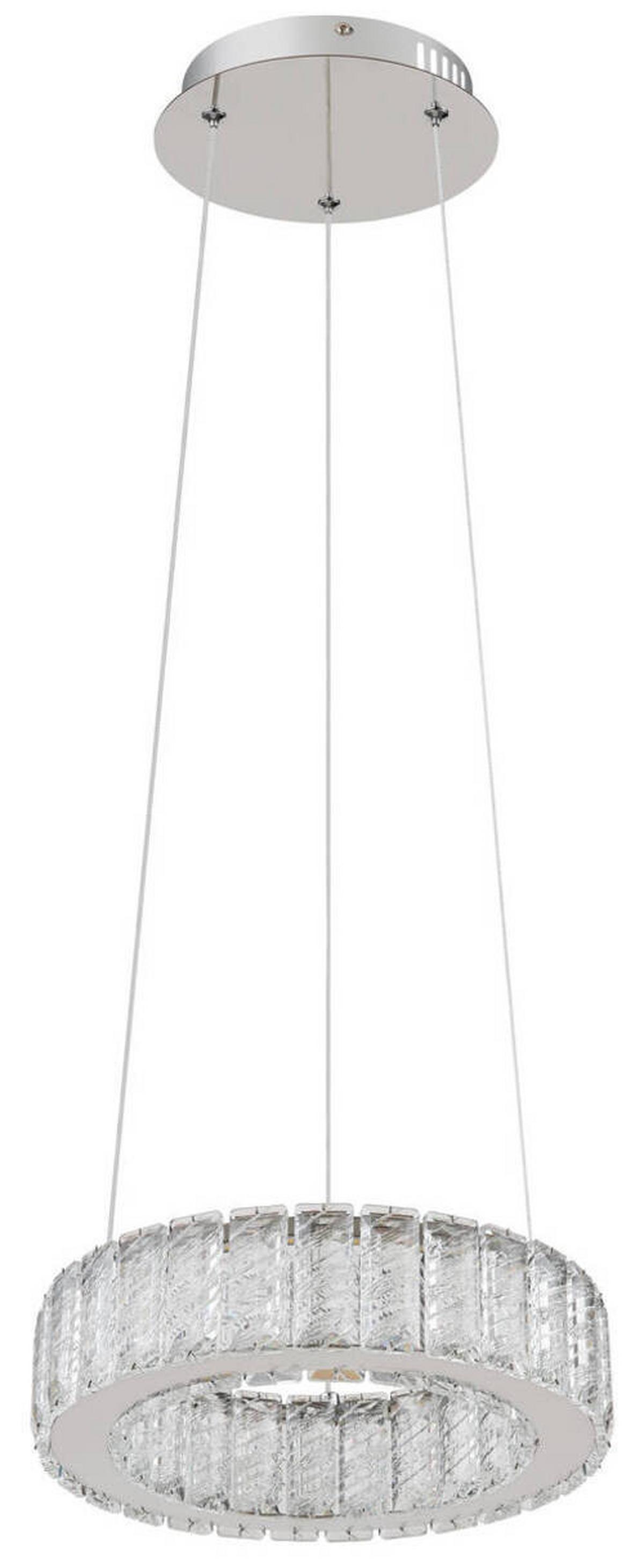 Led Függőlámpa 67162-30 - krómszínű/áttetsző, Konventionell, műanyag/Üveg (30/120cm) - Globo