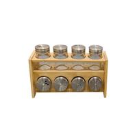 GEWÜRZREGAL LUDWIG - Klar/Naturfarben, MODERN, Glas/Holz (26,5/12,5/17,5cm) - James Wood
