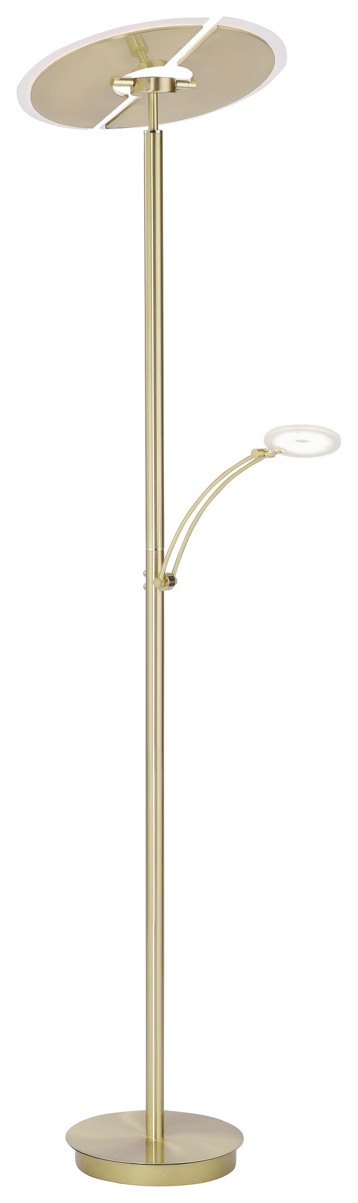 Led-stehlampe Artur Dimmbar Messingfarben Mit Leselampe - Messingfarben, Basics, Metall (62/444/200,3cm) - Paul Neuhaus