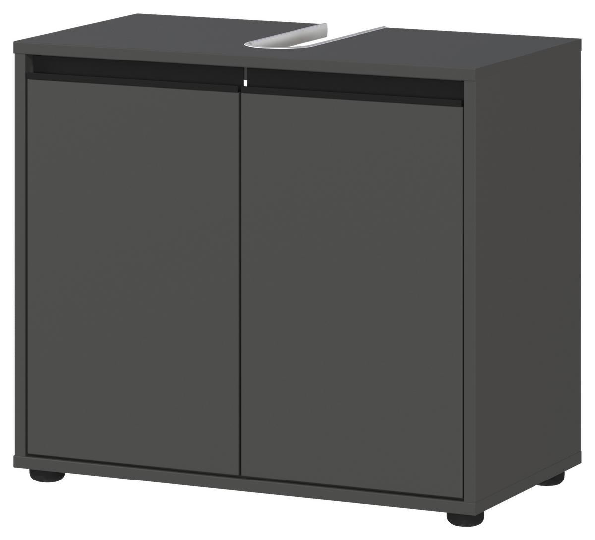 Waschbeckenunterschrank Gw-Lemont Graphitfarben - Schwarz/Graphitfarben, MODERN, Holzwerkstoff (63/55/34cm) - Germania