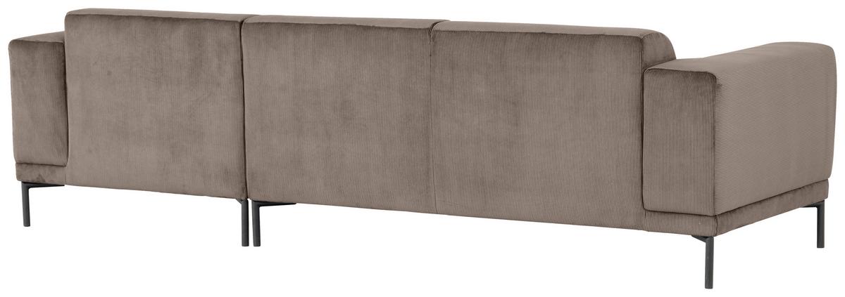 Ecksofa Erno Taupe S: 262 Cm - Taupe/Schwarz, Design, Textil (262/183cm) - MID.YOU