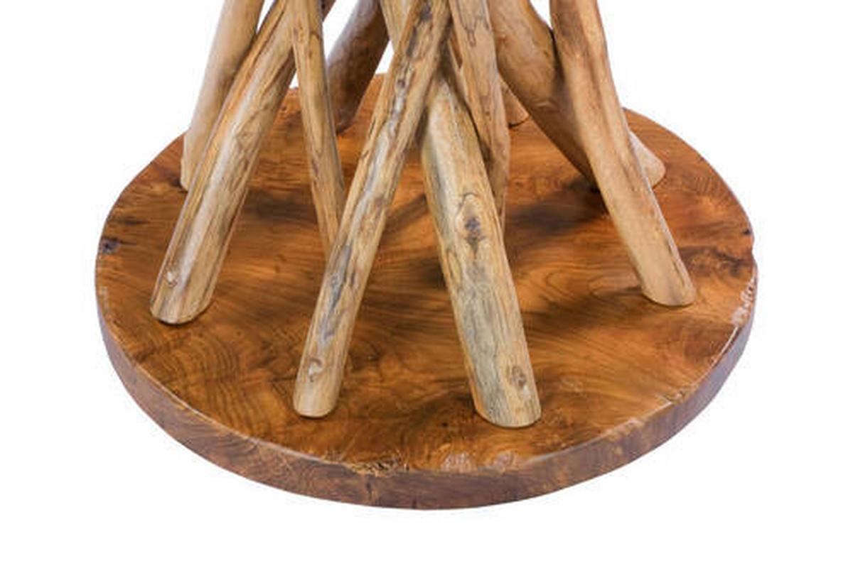 Beistelltisch aus Teakholz Rund Radix, Natur - Klar, Natur, Holz (40/55/40cm) - Kayoom