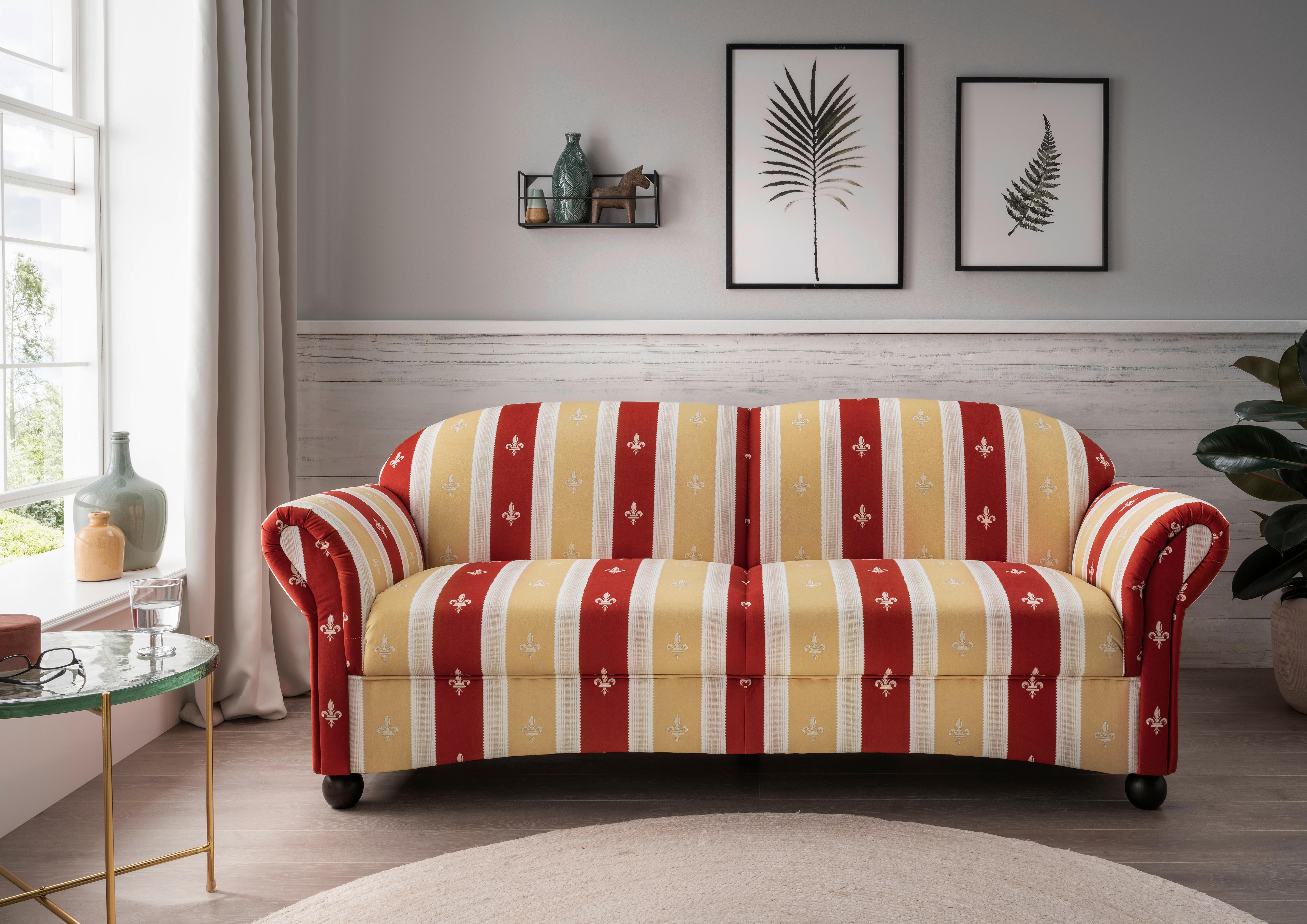 2,5-Sitzer Torello Rot - Wengefarben/Rot, KONVENTIONELL, Textil (198/84/80cm) - Livetastic