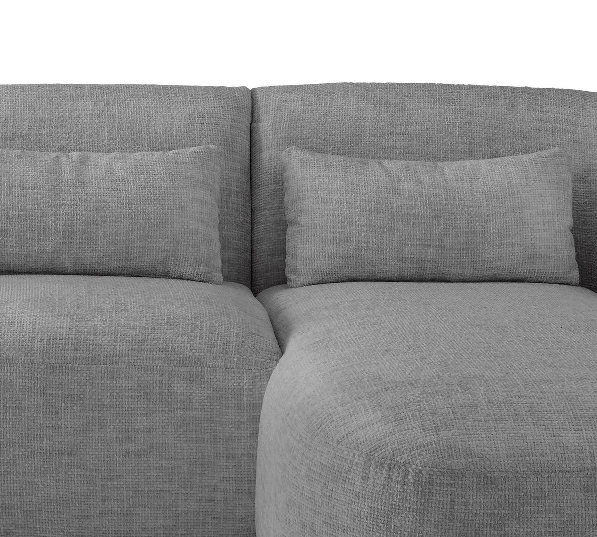 Ecksofa Caponi Silberfarben S: 256x160 Cm - Silberfarben/Schwarz, MODERN, Textil (256/160cm) - Livetastic