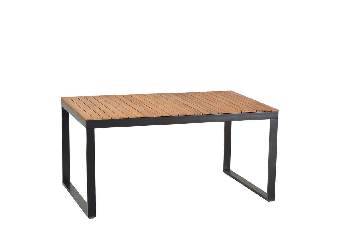 Gartentischgruppe Siena 7-Tlg. Aus Akazie, Tisch ausziehbar - Graphitfarben/Grau, KONVENTIONELL, Holz/Textil - Gardenson