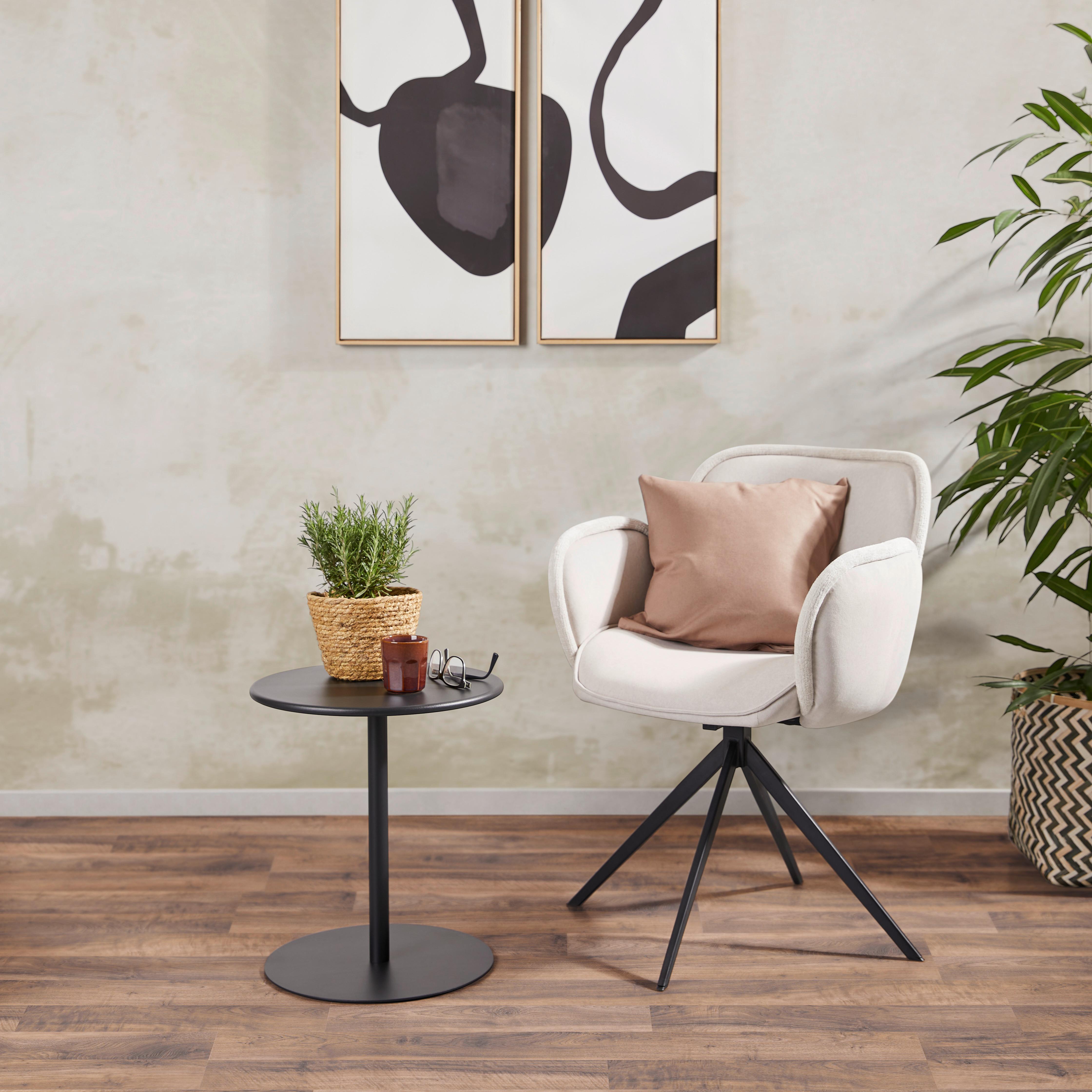 Beistelltisch Wien Schwarz - Schwarz, Design, Metall (40/45/40cm) - P & B
