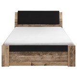 Bett Merlin 140x200 Old Style - Fichtefarben/Anthrazit, Basics, Holzwerkstoff/Textil (140/200cm)