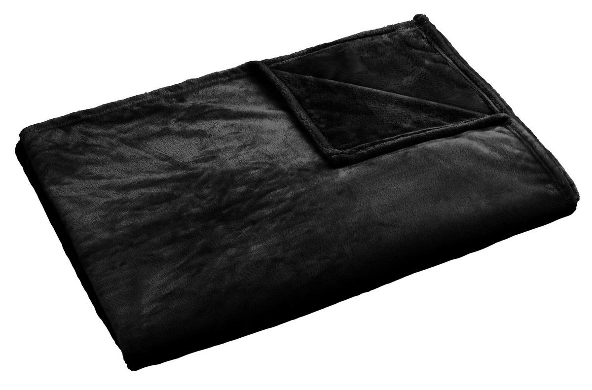 Wohndecke Hilton Schwarz 140x200 cm - Schwarz, Textil (140/200cm)