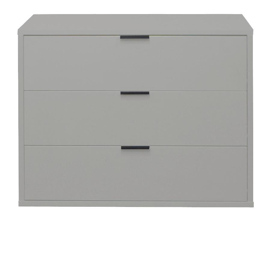 Komoda s 3 zásuvkami Bounty, sivá - šedá/antracitová, Moderní (81/67/45cm) - Premium Living
