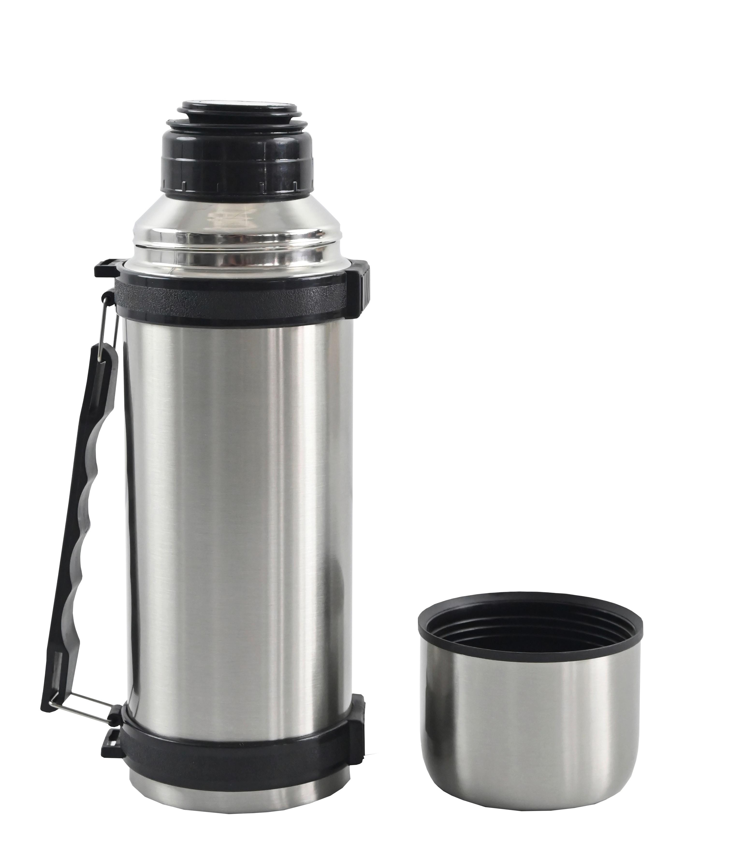 Isolierflasche Toni - Edelstahlfarben/Schwarz, Basics, Kunststoff/Metall (9/28cm) - Luca Bessoni