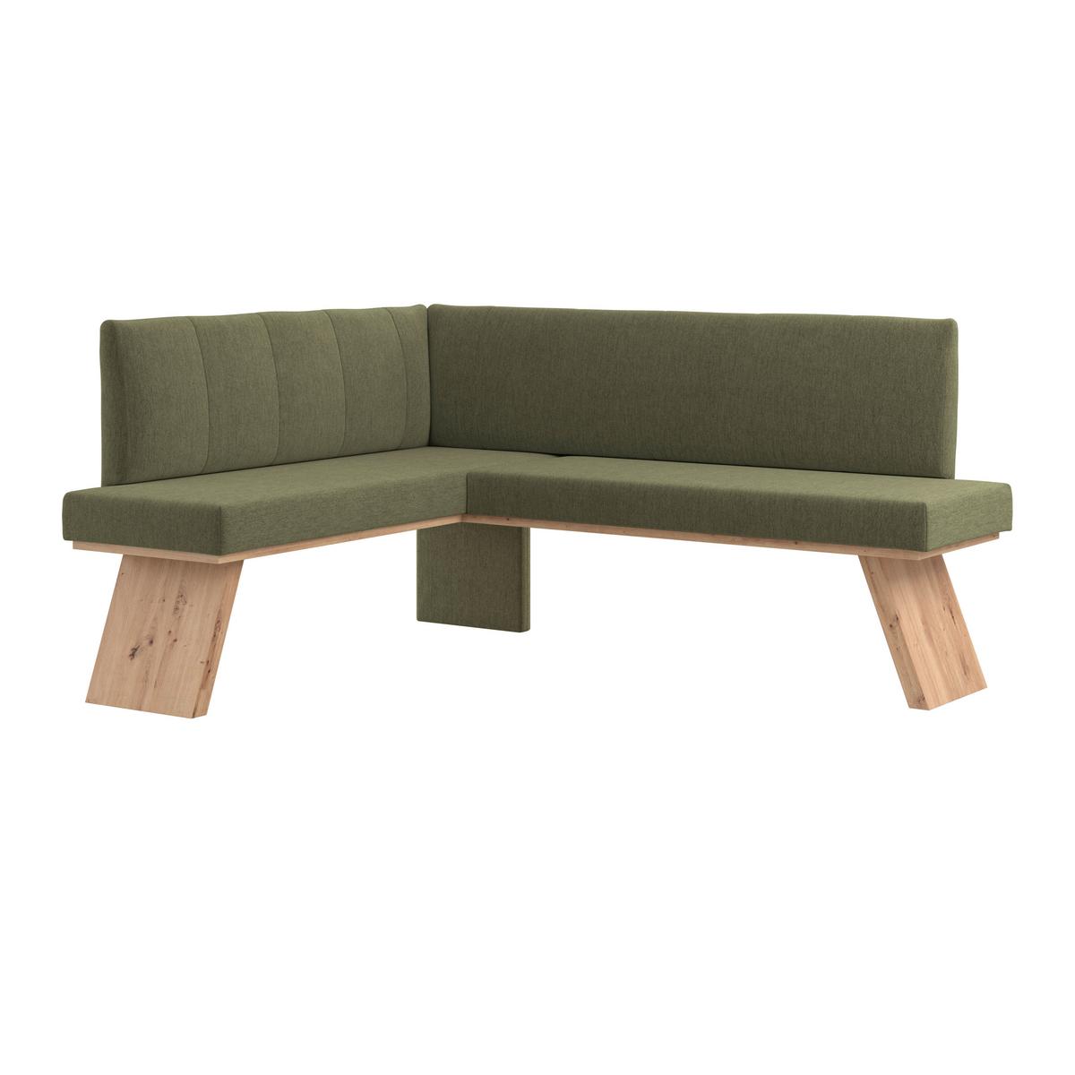 Eckbank Emma Ii - Eichefarben/Grün, KONVENTIONELL, Holzwerkstoff/Textil (140/160cm)