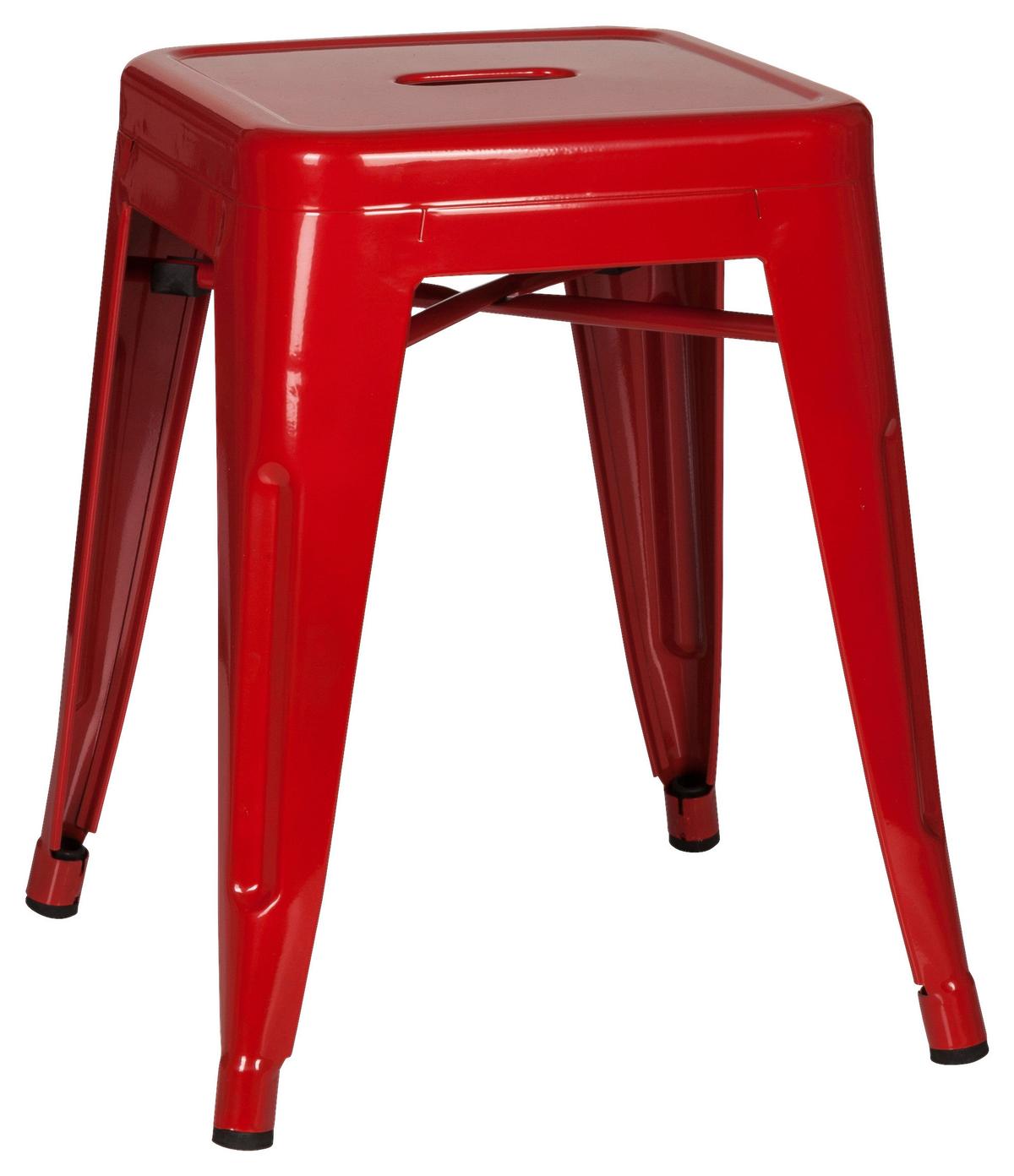 Hocker Vantaggio Stahl Rot H: 46 Cm Stapelbar - Rot, Basics, Metall (39/46/39cm) - MID.YOU
