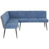 Eckbank Cory - Blau/Schwarz, MODERN, Textil/Metall (154/194cm) - MID.YOU