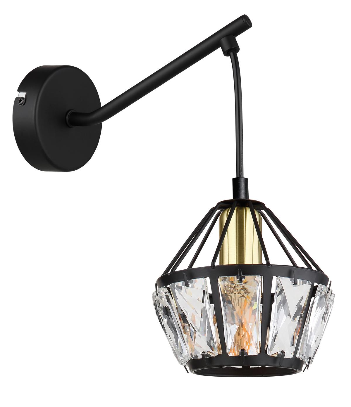 Wandleuchte 54359w - Klar/Messingfarben, Basics, Glas/Kunststoff (12,5/23/25cm) - Globo