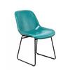 Schalenstuhl Cora Petrol 2er-Set - Blau/Petrol, MODERN, Leder/Metall (49,5/81/64,5cm) - Kayoom